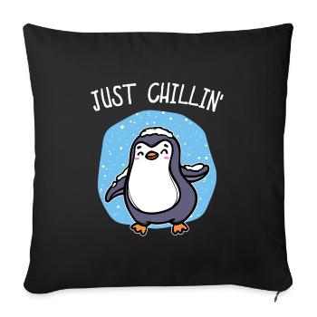 Cold Snow Penguin Ice Cool Statement Animal Bird - Sofa pillowcase 17,3'' x 17,3'' (45 x 45 cm) - black - Front