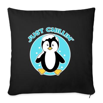Pinguin Statement Eis Kalt Vogel Schnee Tier - Sofakissenbezug 45 x 45 cm - Schwarz - Vorne