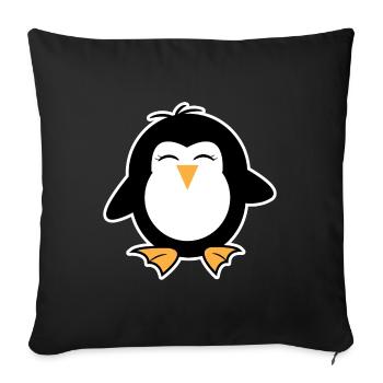 Zoo Animal Pingouin Oiseau Doux Oiseau de Mer - Housse de coussin décorative 45 x 45 cm - noir - Devant
