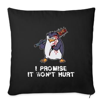 Oiseau de mer Animal Penguin Zoo Pôle Sud Déclaration d’oiseau - Housse de coussin décorative 45 x 45 cm - noir - Devant