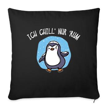 Pinguin Kälte Schnee Statement Tier Vogel Eis - Sofakissenbezug 45 x 45 cm - Schwarz - Vorne