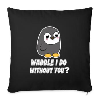 Penguin Animal Bird Déclaration Zoo des oiseaux de mer - Housse de coussin décorative 45 x 45 cm - noir - Devant