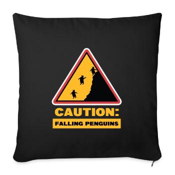Déclaration des oiseaux de mer Penguin Animal Birds Antarctique - Housse de coussin décorative 45 x 45 cm - noir - Devant