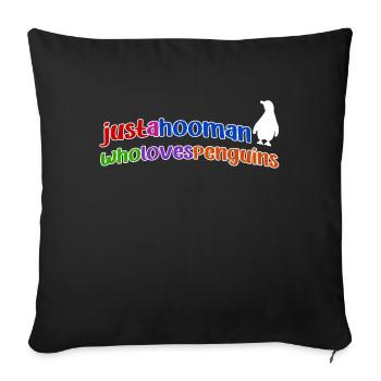 Bird Animal Penguin Zoo South Pole Statement Seabird - Sofa pillowcase 17,3'' x 17,3'' (45 x 45 cm) - black - Front