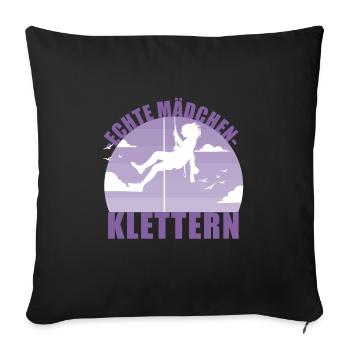 Klettern Mädchen Hobby Kletterin Berge Geschenk - Sofakissenbezug 45 x 45 cm - Schwarz - Vorne