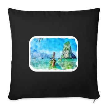 Philippines Aquarelle Sketch Drawn Illustration - Housse de coussin décorative 45 x 45 cm - noir - Devant