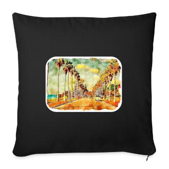 California Usa Watercolor Sketch Illustration - Sofa pillowcase 17,3'' x 17,3'' (45 x 45 cm) - black - Front