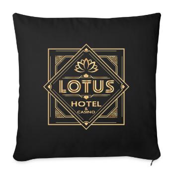 Lotus Hotel & Casino– Percy Jackson inspired desig - Sofa pillowcase 17,3'' x 17,3'' (45 x 45 cm) - black - Front