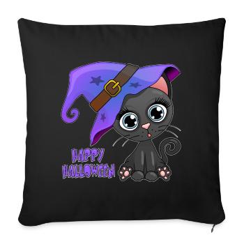 Lovely Halloween’s Kitten - Sofa pillowcase 17,3'' x 17,3'' (45 x 45 cm) - black - Front