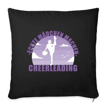 Cheerleading Cheerleader Pompons Mädchen Geschenk - Sofakissenbezug 45 x 45 cm - Schwarz - Vorne