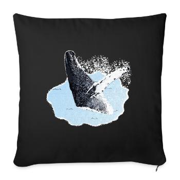 meerestiere, Buckelwal, walliebhaber - Sofakissenbezug 45 x 45 cm - Schwarz - Vorne