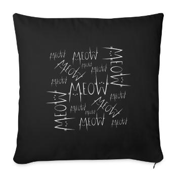 Meow - Adorable Kittens Pattern - Lovely kitties - Sofa pillowcase 17,3'' x 17,3'' (45 x 45 cm) - black - Front