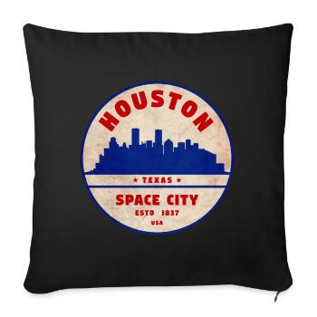 Houston - Housse de coussin décorative 45 x 45 cm - noir - Devant