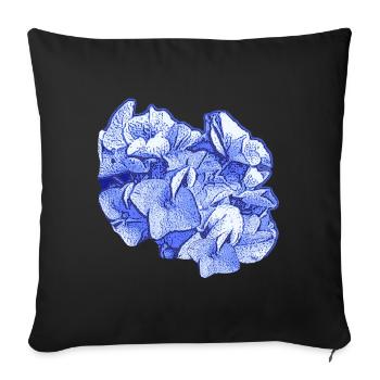 gartenblumen, frühlingsmotive blumen, Hortensie - Sofakissenbezug 45 x 45 cm - Schwarz - Vorne