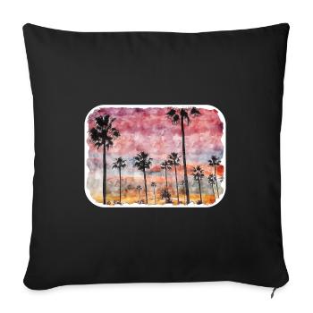 californie, usa, aquarelle, croquis, illustration - Housse de coussin décorative 45 x 45 cm - noir - Devant
