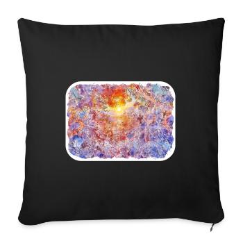Finlande repère aquarelle croquis peinture dessin - Housse de coussin décorative 45 x 45 cm - noir - Devant