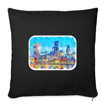 Uk Landmark Watercolor Sketch Painting Illustratio - Sofa pillowcase 17,3'' x 17,3'' (45 x 45 cm) - black - Front