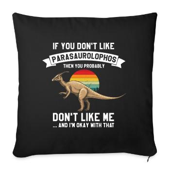 Paleontology Teacher and Parasaurolophus Motif - Sofa pillowcase 17,3'' x 17,3'' (45 x 45 cm) - black - Front