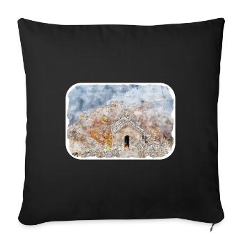 Beijing China Watercolor Sketch Illustration - Sofa pillowcase 17,3'' x 17,3'' (45 x 45 cm) - black - Front