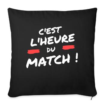 C'est l'heure du match ! - Housse de coussin décorative 45 x 45 cm - noir - Devant