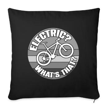 Faire du vélo sans électricité ni batterie - Housse de coussin décorative 45 x 45 cm - noir - Devant