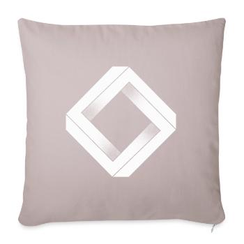 Losange impossible blanc - Housse de coussin décorative 45 x 45 cm - taupe clair - Devant