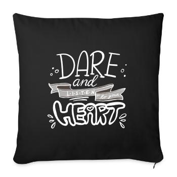 Message de motivation à la main - Housse de coussin décorative 45 x 45 cm - noir - Devant