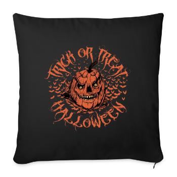 Halloween Scary Pumpkin Head - Housse de coussin décorative 45 x 45 cm - noir - Devant