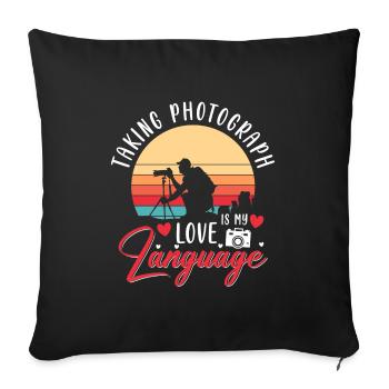 Image photo de l’appareil photo - Housse de coussin décorative 45 x 45 cm - noir - Devant
