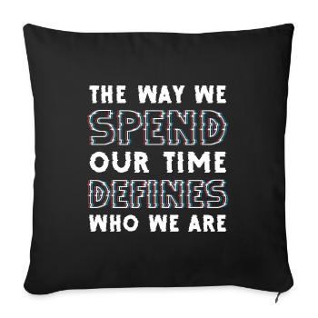 Time Symbol Shape - Sofa pillowcase 17,3'' x 17,3'' (45 x 45 cm) - black - Front