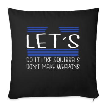 citation drôle anniversaire bday 60s oiseaux blagues anti guerre - Housse de coussin décorative 45 x 45 cm - noir - Devant