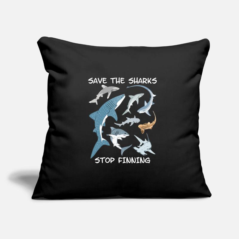 Types de requins Espèces de requins Housse de coussin décorative 45 x 45 cm