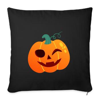 Pumpkin Winker Halloween Cartoon - Sofa pillowcase 17,3'' x 17,3'' (45 x 45 cm) - black - Front