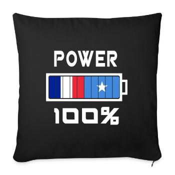 Somalia and France Power 100% - Sofa pillowcase 17,3'' x 17,3'' (45 x 45 cm) - black - Front