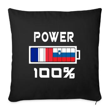 Slovenia and France Power 100% - Sofa pillowcase 17,3'' x 17,3'' (45 x 45 cm) - black - Front