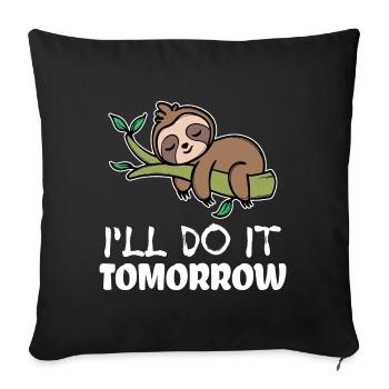 Lazy Sleep Sloth Statement Jungle Dwellers - Housse de coussin décorative 45 x 45 cm - noir - Devant