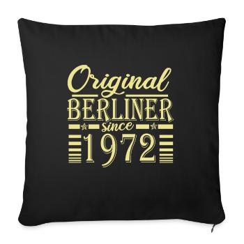 berliner original geburtstag 1972 - Sofakissenbezug 45 x 45 cm - Schwarz - Vorne