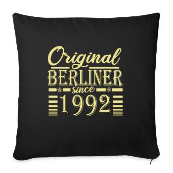 berliner original geburtstag 1992 - Sofakissenbezug 45 x 45 cm - Schwarz - Vorne