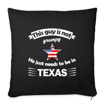 Chez nous au Texas - Housse de coussin décorative 45 x 45 cm - noir - Devant