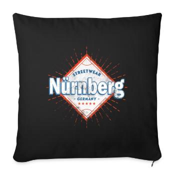 Nuremberg Allemagne Ville Skyline Home Love - Housse de coussin décorative 45 x 45 cm - noir - Devant