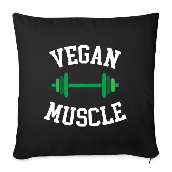 Muscle végétalien - Housse de coussin décorative 45 x 45 cm - noir - Devant