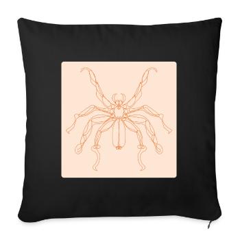 LINE ART SPIDER - HALLOWEEN COSTUMES - MINIMALISM - Sofa pillowcase 17,3'' x 17,3'' (45 x 45 cm) - black - Front
