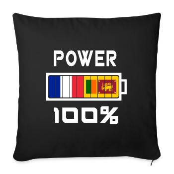 Sri Lanka und Frankreich Power 100% - Sofakissenbezug 45 x 45 cm - Schwarz - Vorne