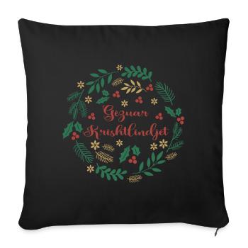 Gezuar Krishtlindjet Merry Christmas Merry Christmas - Sofa pillowcase 17,3'' x 17,3'' (45 x 45 cm) - black - Front