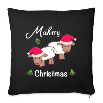 Merry Christmas, MÄHrry Christmas - Sofa pillowcase 17,3'' x 17,3'' (45 x 45 cm) - black - Front