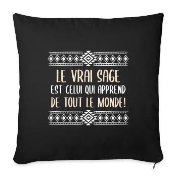 Le vrai sage - Housse de coussin décorative 45 x 45 cm - noir - Devant