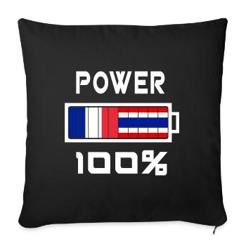 Thailand and France Power 100% - Sofa pillowcase 17,3'' x 17,3'' (45 x 45 cm) - black - Front