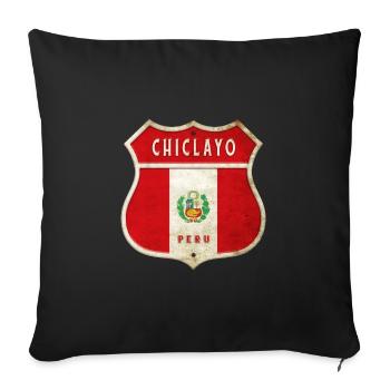 Chiclayo Peru coat of arms flag design - Sofa pillowcase 17,3'' x 17,3'' (45 x 45 cm) - black - Front