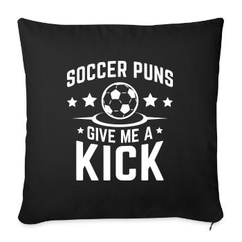 Les jeux de mots sur le football me donnent un coup de pied - Housse de coussin décorative 45 x 45 cm - noir - Devant