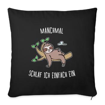 Humorvoll Statement Faultier Tier Dschungel - Sofakissenbezug 45 x 45 cm - Schwarz - Vorne